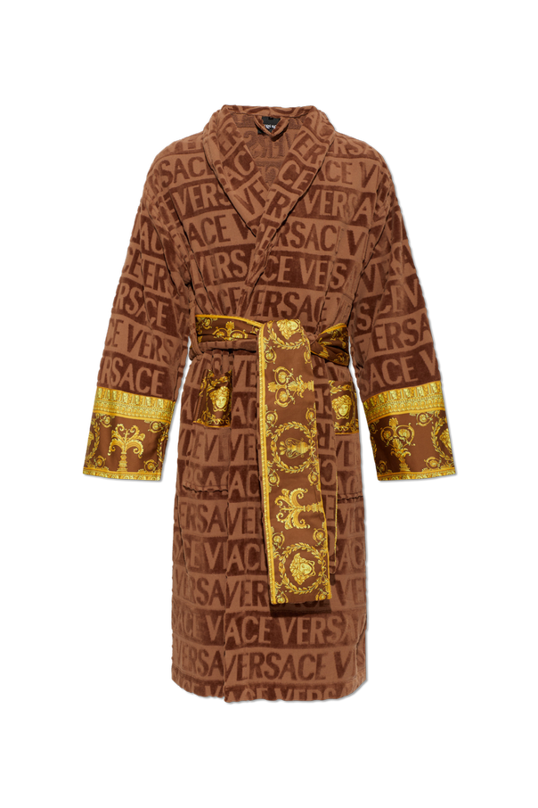 Cotton bathrobe with belt od Versace Home