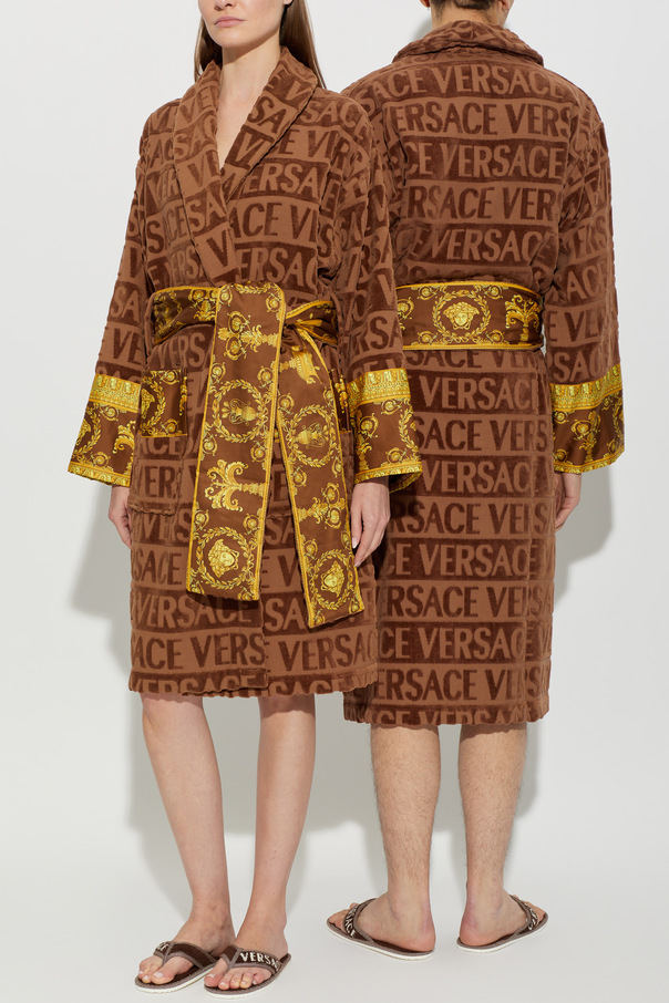 Versace Home Памучен халат с колан