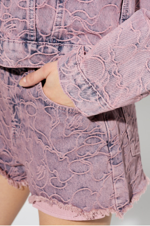 A BATHING APE® Denim shorts with raw hem