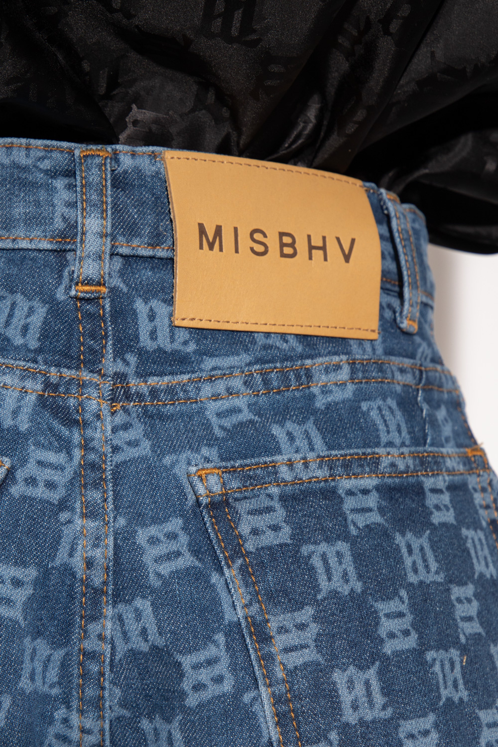 Pants and jeans MISBHV Monogram Denim High Waisted Trousers Denim Blue