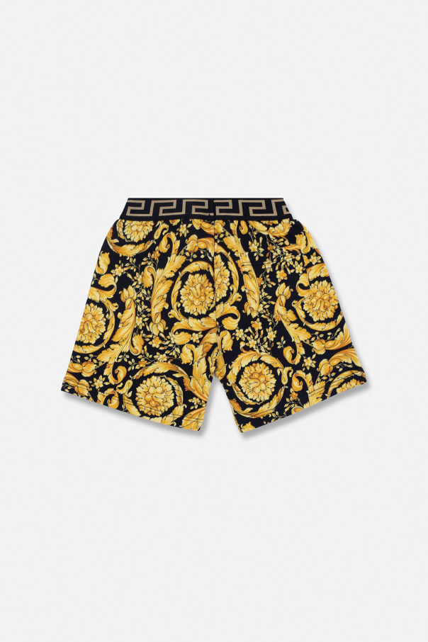 Versace Kids new selections also include cropped zip-ups and wide-leg velour pants