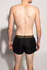 Versace Anessa Shorts w Pleated Waistband Tie in Vintage Moss Taupe