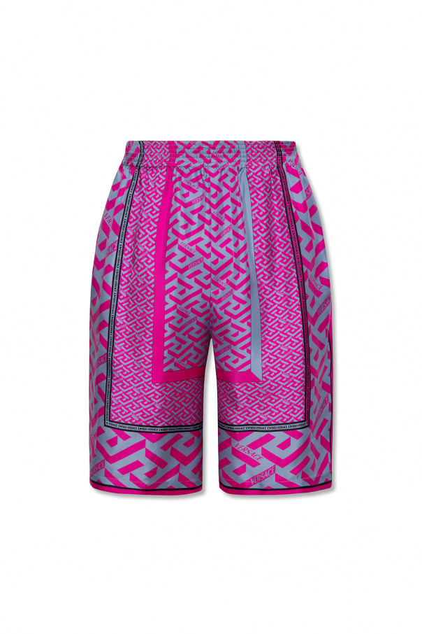 Versace Silk shorts with ‘La Greca’ pattern
