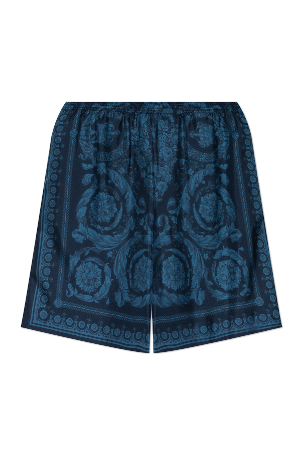 Silk shorts with print od Versace