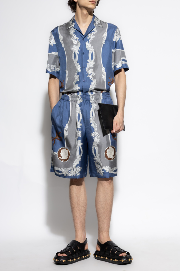 Versace Silk shorts with Medusa Cameo print