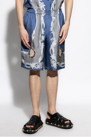 Versace Silk shorts with Medusa Cameo print