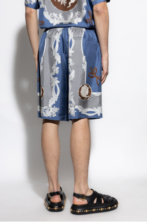 Versace Silk shorts with Medusa Cameo print