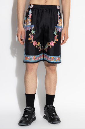 Versace Seidenshorts mit Print "Coral Theatre"