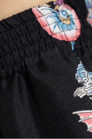 Versace Seidenshorts mit Print "Coral Theatre"