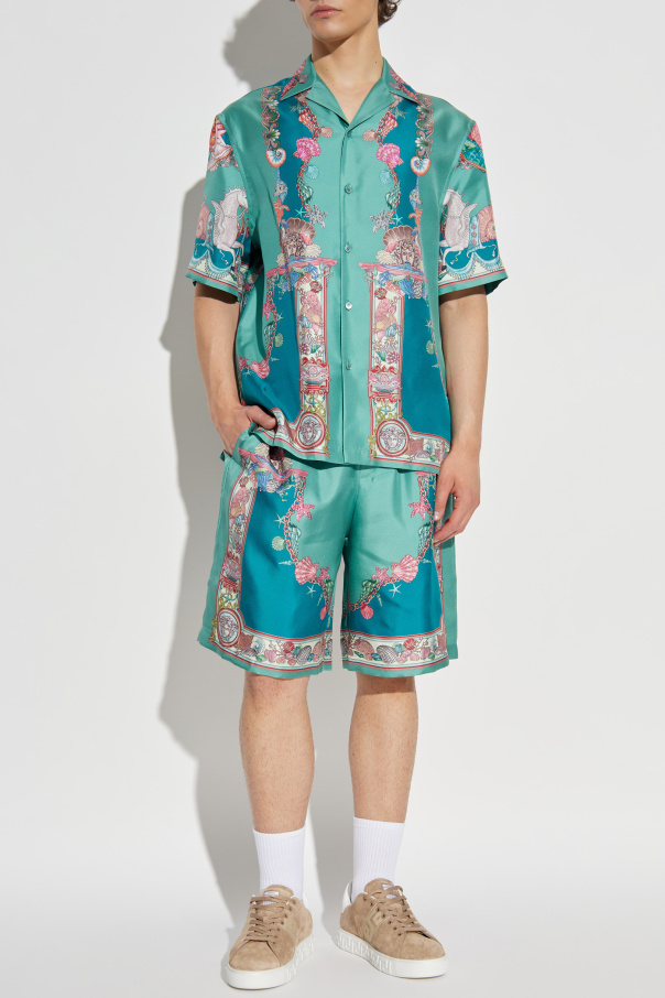 Versace Seidenshorts mit Print "Coral Theatre"