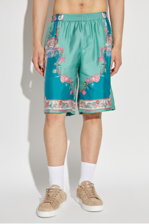 Versace Seidenshorts mit Print "Coral Theatre"