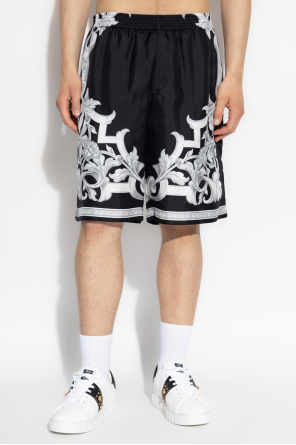 Versace Silk shorts with "Architectural Baroque" print