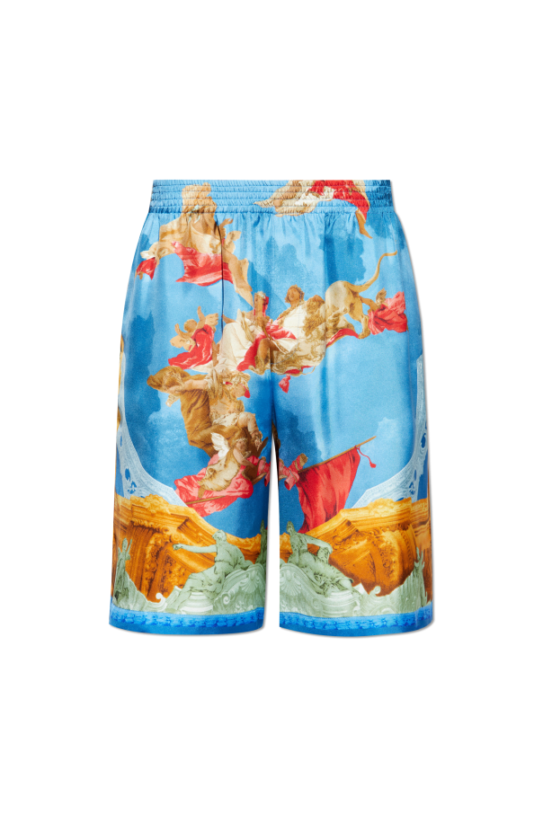 Silk shorts with print od Versace