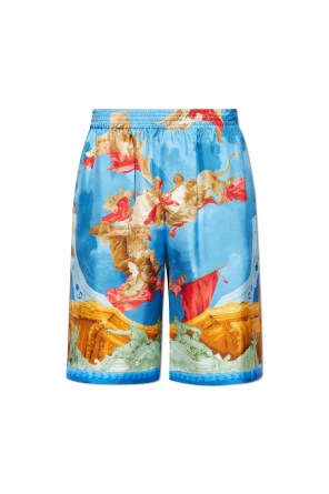 Silk shorts with print