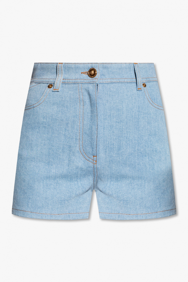 Versace High-waisted denim shorts