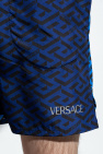 Versace ginghamrutiga shorts med knytning