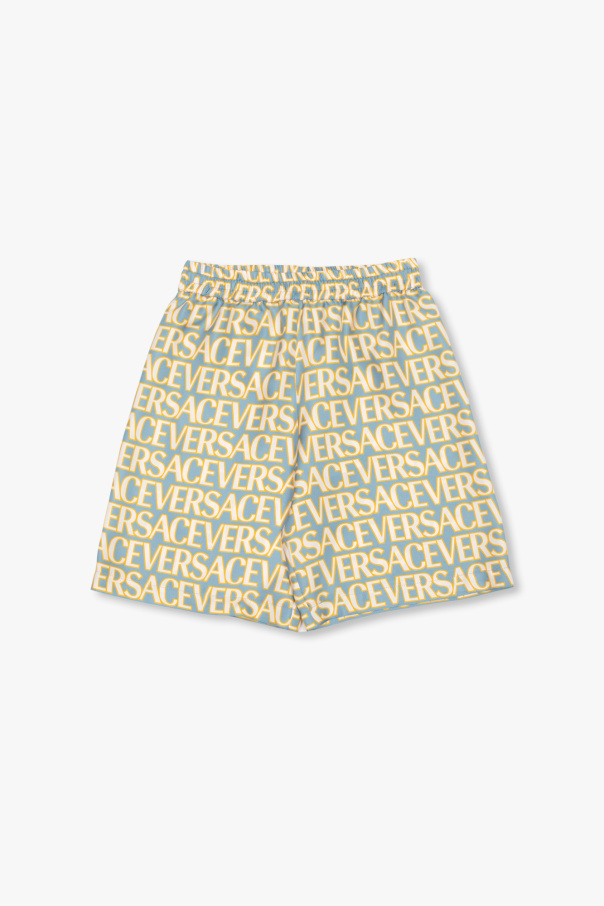 Silk shorts with logo od Versace Kids