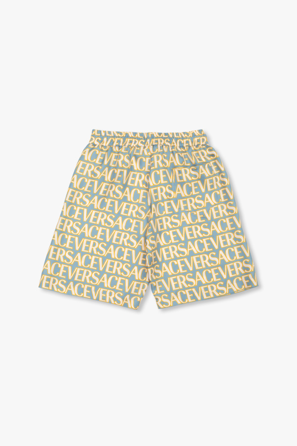 Versace Kids Silk Wild shorts with logo