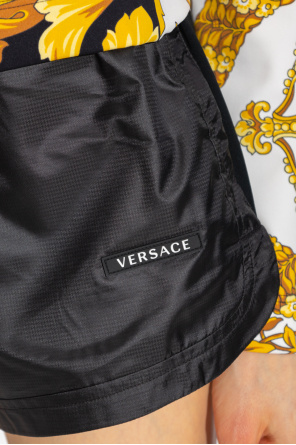 Versace Logo-patched brown shorts