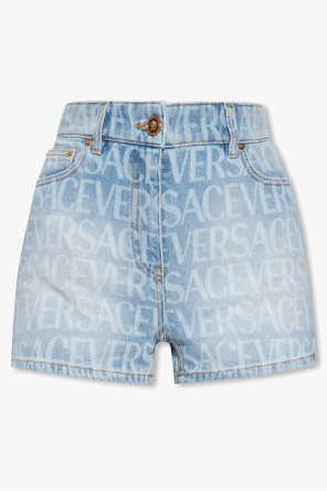 Denim shorts with logo od Versace