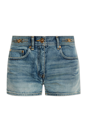 Denim shorts with vintage effect