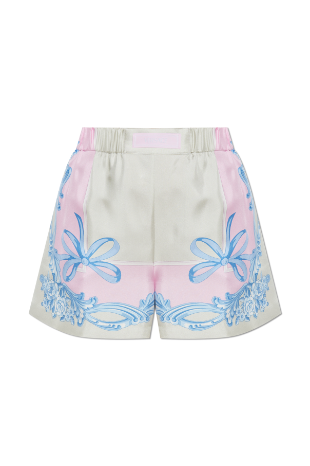 Versace Silk shorts with Medusa Cameo print