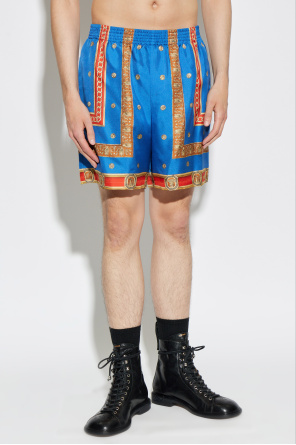 Versace Silk shorts with 'The Ringmaster' print