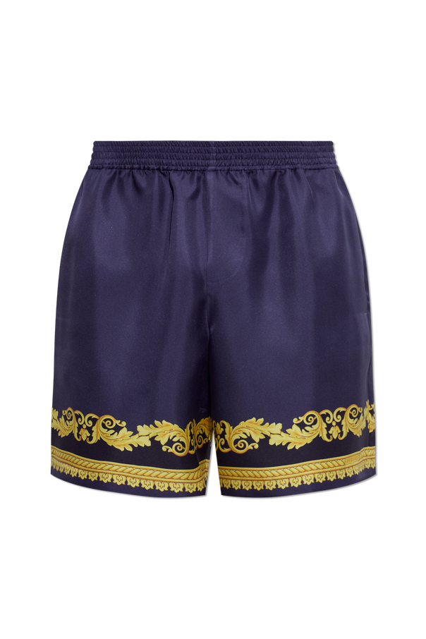 Silk shorts with pattern od Versace