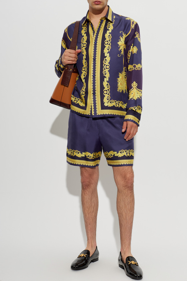 Versace Jedwabne szorty ze wzorem