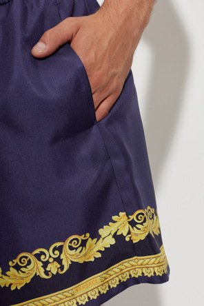 Versace Jedwabne szorty ze wzorem