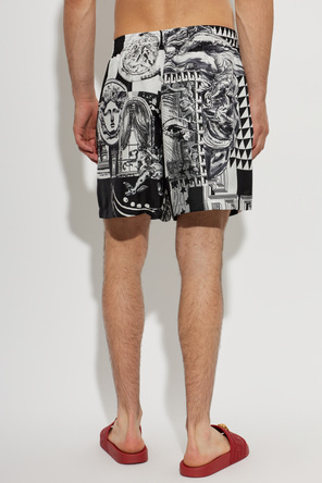 Versace Jedwabne szorty ze wzorem