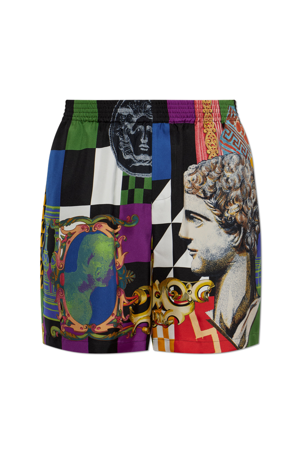 Versace Jedwabne szorty ze wzorem