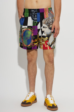 Versace Jedwabne szorty ze wzorem