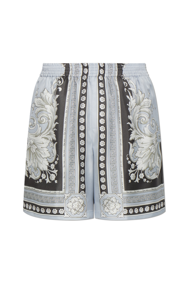 Silk shorts with `Neoclassical Barocco` print od Versace