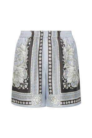 Seidene Shorts mit Print „Neoclassical Barocco“