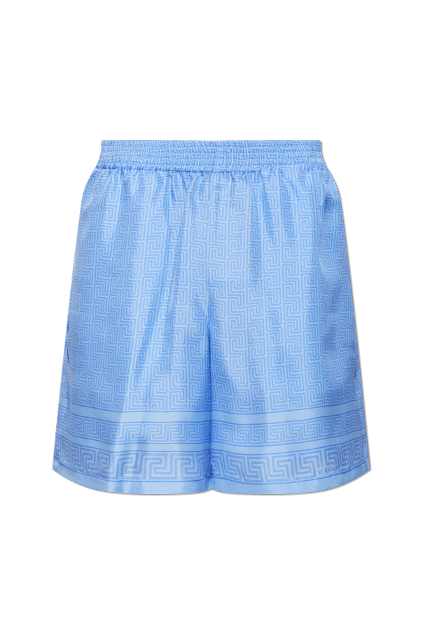 Silk shorts with 'Greca Dots' print od Versace