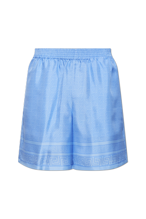 Seidene Shorts mit Print `Greca Dots`