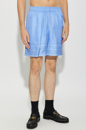 Versace Seidene Shorts mit Print `Greca Dots`