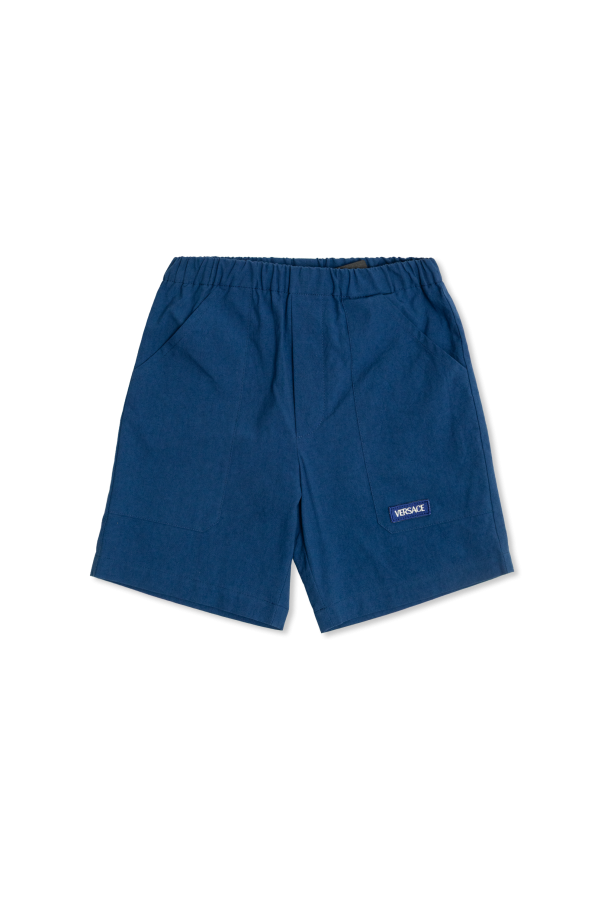 Shorts with logo patch od Versace Kids