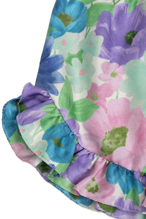 Versace Kids Silk shorts with floral motif