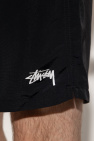 Stussy motif-print slim-fit jeans Schwarz