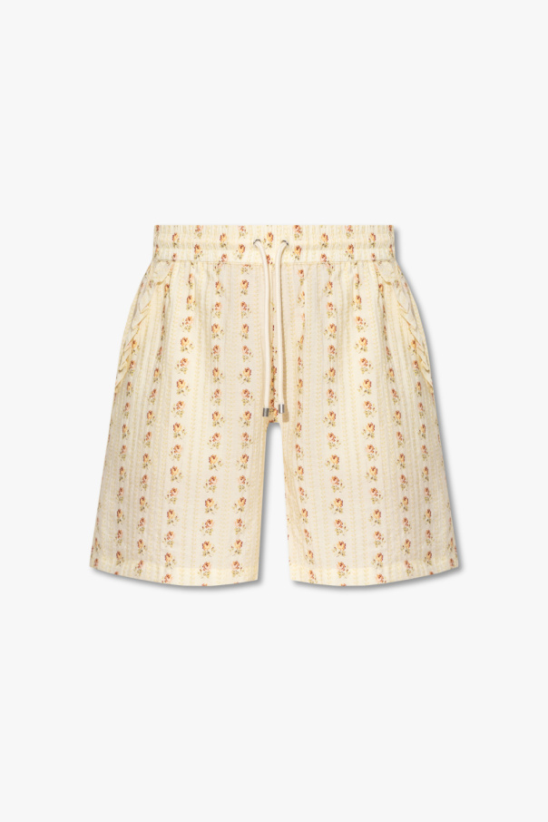 Jaune Bershka Shorts taille haute ‘Gerry’ floral shorts