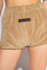 Fear Of God Essentials beige Velour shorts