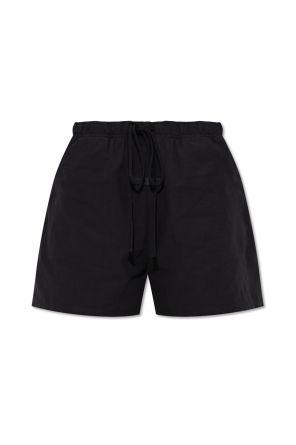 Cotton shorts with logo patch