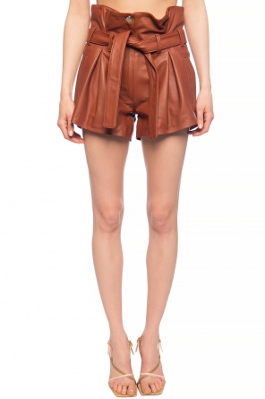 The Attico High-waisted leather shorts