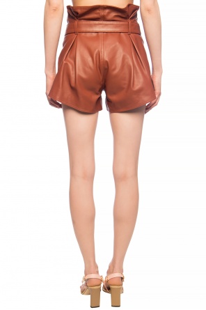 The Attico High-waisted leather shorts