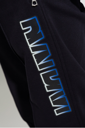 Dries Van Noten embroidered logo high-waisted leggings Black