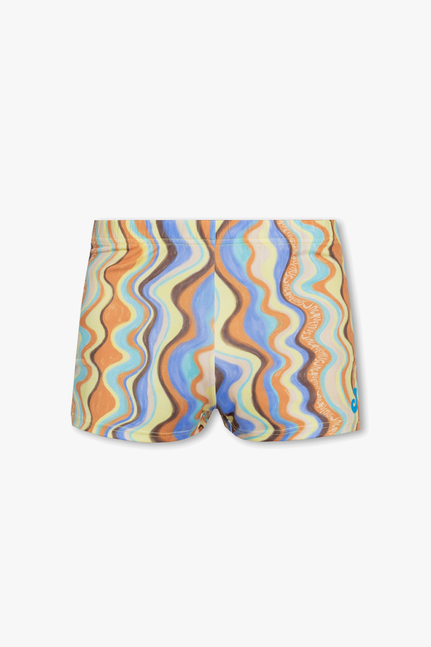 Jacquemus logo-patch tack shorts Blue