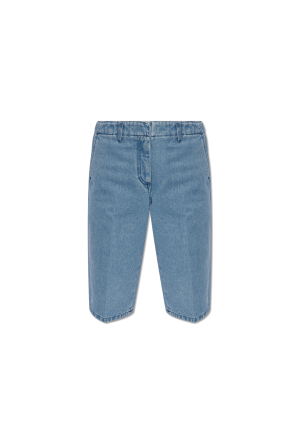 Denim shorts od Calvin Klein tied-waist cotton shirt
