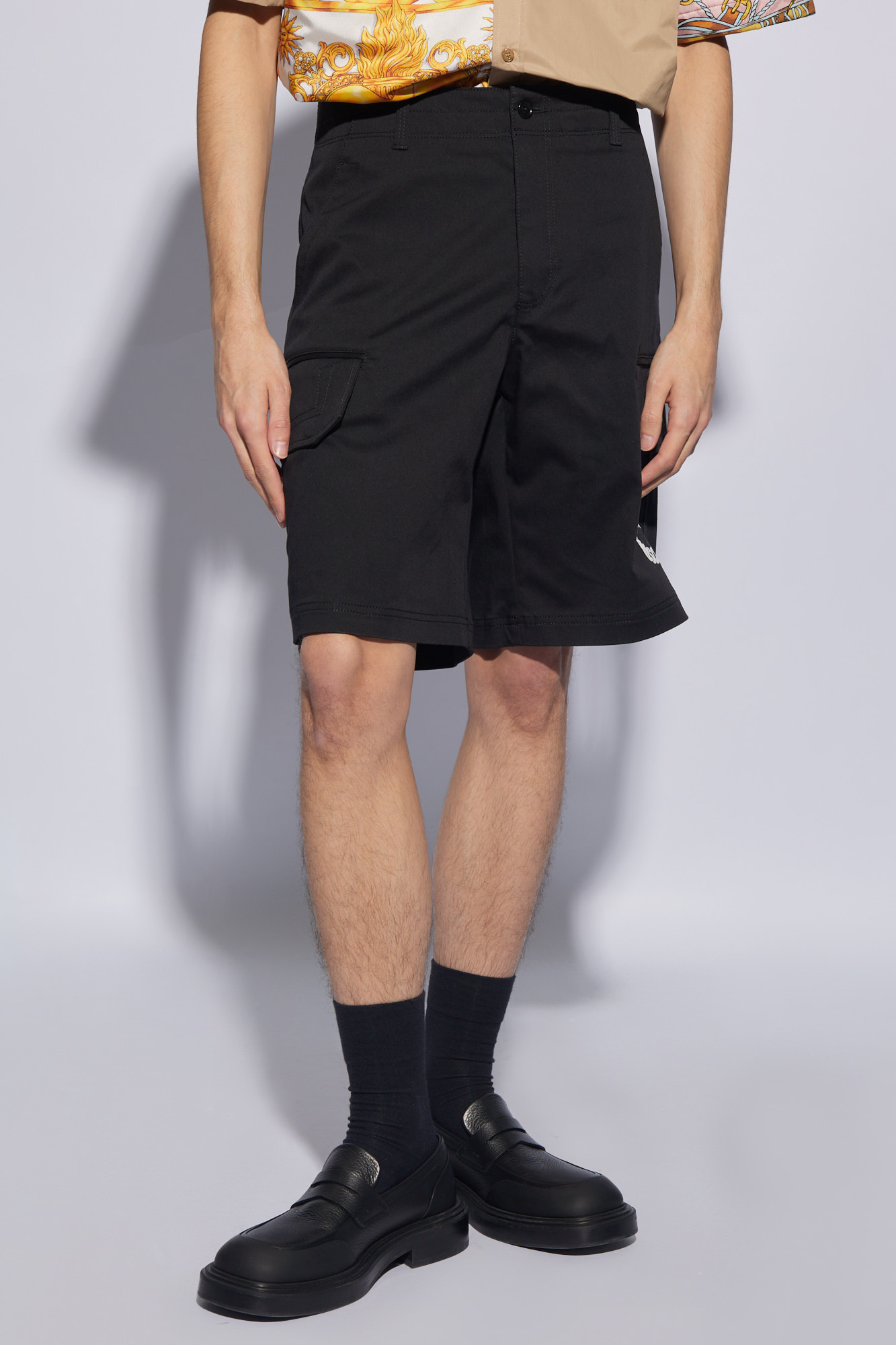 Glossy dress with monogram - Black Cargo shorts Moschino - GenesinlifeShops  KN